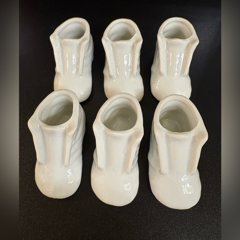 Six vintage made in Japan porcelain baby shoes